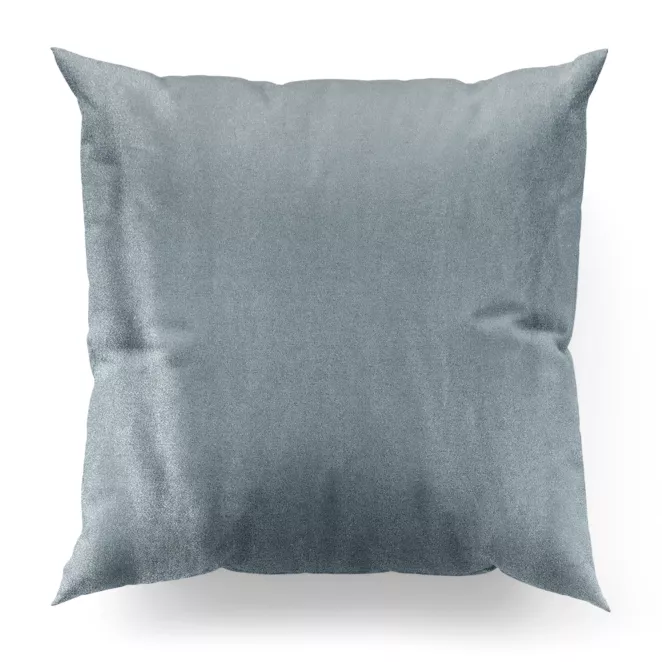 Poszewka szyta srebrna z błyszczącej tkaniny zaciemniającej