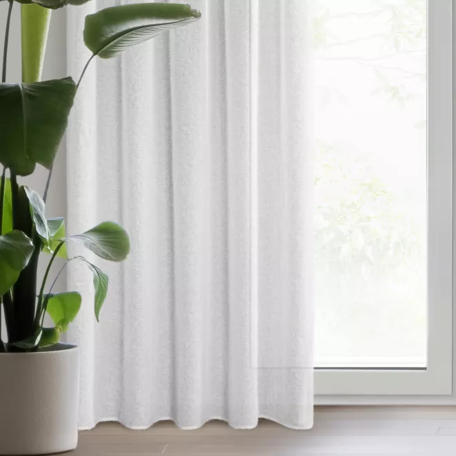 Zasłona biała  z moherowej tkaniny 140x270 cm taśma - AGIS