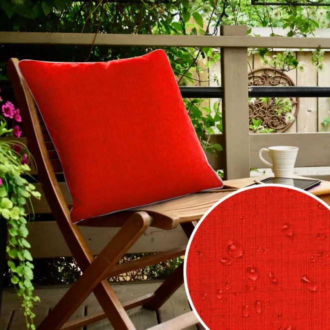 Poszewka na poduszkę 45x45 cm z gładkiej tkaniny wodoodpornej czerwona idealna do ogrodu i na taras GARDEN 3