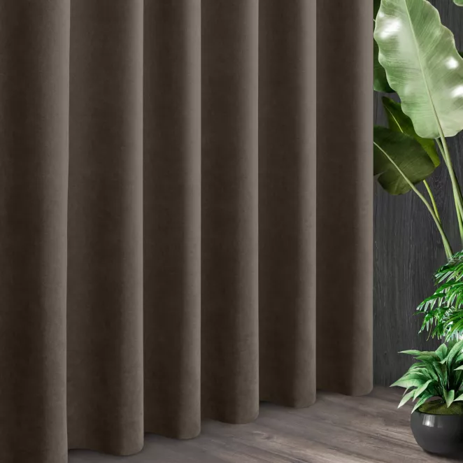 Tkanina zasłonowa o miękkim zamszowym chwycie ze strukturalnym wzorem