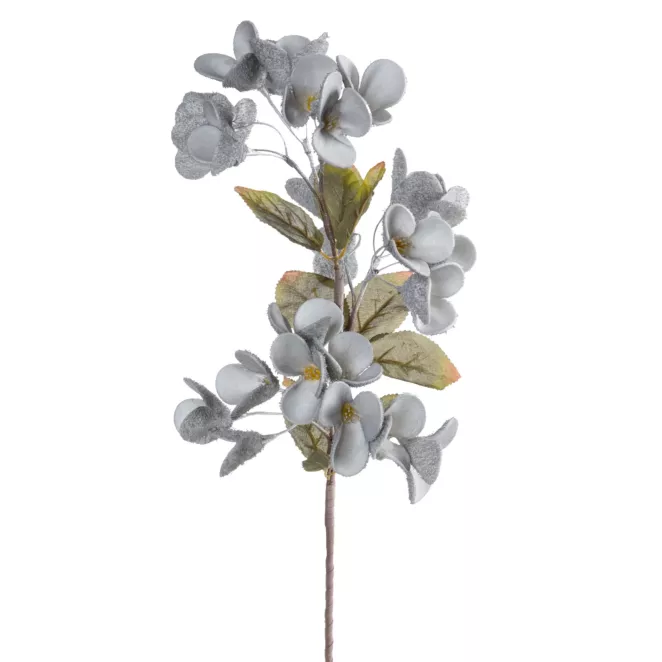 Kwiat sztuczny srebrny z plastycznej pianki foamiran 70 cm