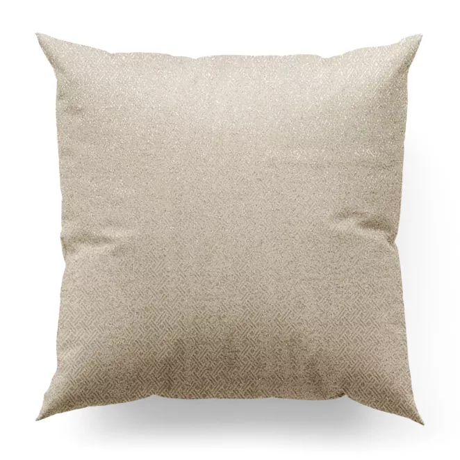 Poszewka szyta ciemnokremowo złocista z połyskującej tkaniny z geometrycznym, drobnym wzorem Pierre Cardin