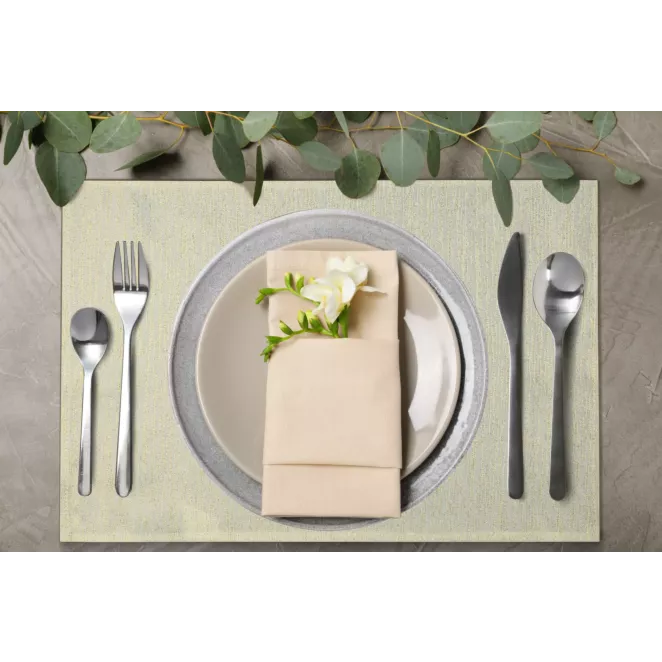 Komplet serwetek 4 szt 30x40 cm DAGA przetykanych złotą nicią tworzącą wzór pasów