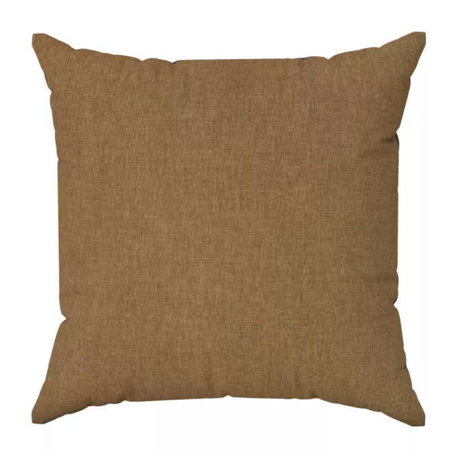 Poszewka szyta złota z tkaniny zaciemniającej typu dimout o naturalnym splocie, z efektem melanżu