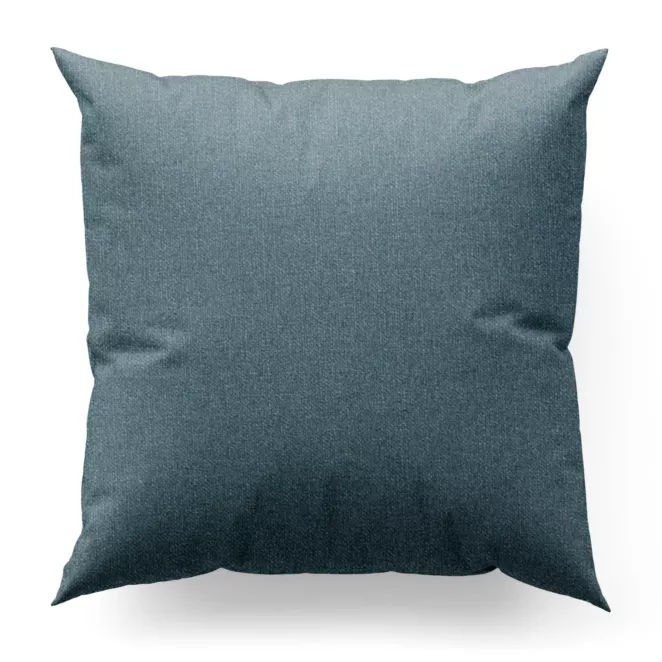 Poszewka szyta niebieska z tkaniny o naturalnym splocie w stylu eko