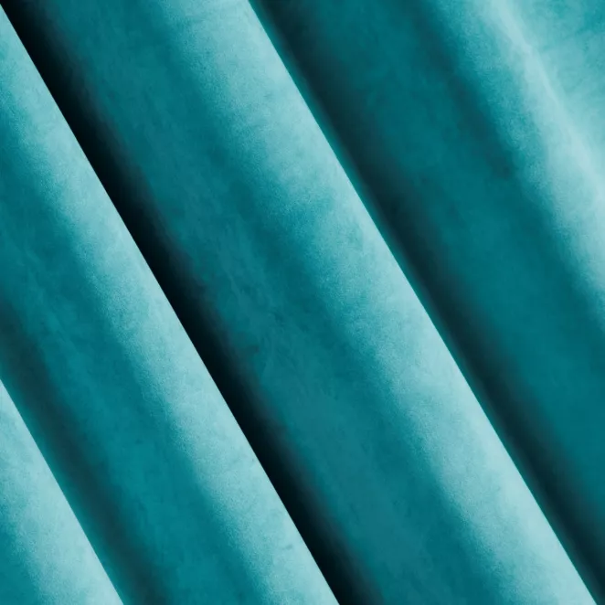 P206/27 Zasłona szyta na taśmie 5 cm ENYA ciemnoturkusowa z miękkiej półmatowej tkaniny welwetowej