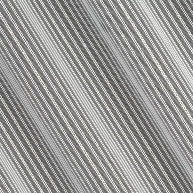 P250/2 Firana szyta na taśmie 5 cm biało jasnozłota tkanina w cienkie pionowe pasy, zdobione połyskującą nicią w złotym kolorze, wykończona obciążnikiem