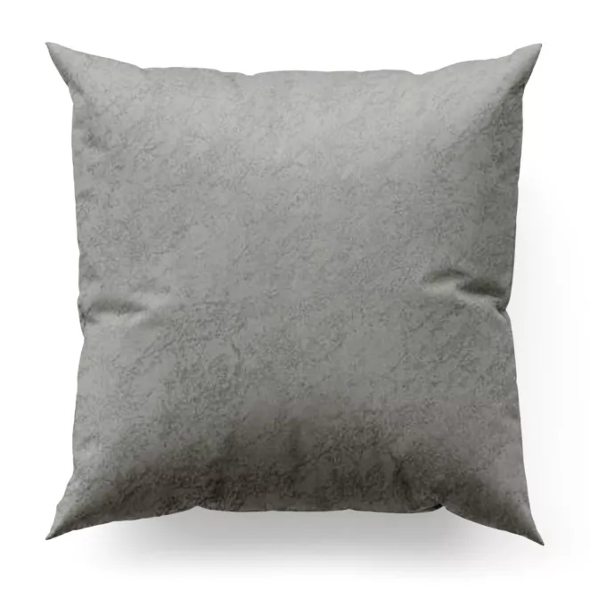 Poszewka szyta popielata z welwetowej tkaniny w drobny melanż