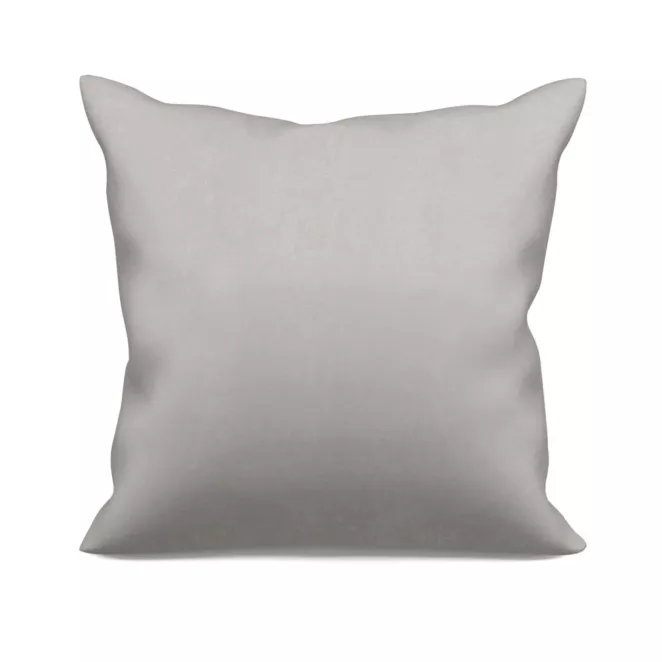 Poszewka szyta srebrna z miękkiej tkaniny o naturalnym splocie w stylu ekologicznym