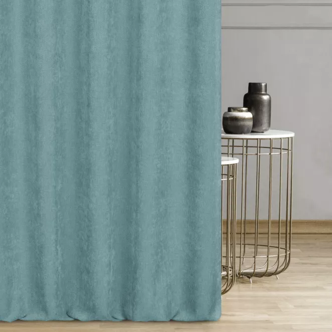 Tkanina zasłonowa miękka, szenilowa, o strukturalnym splocie i delikatnym połysku