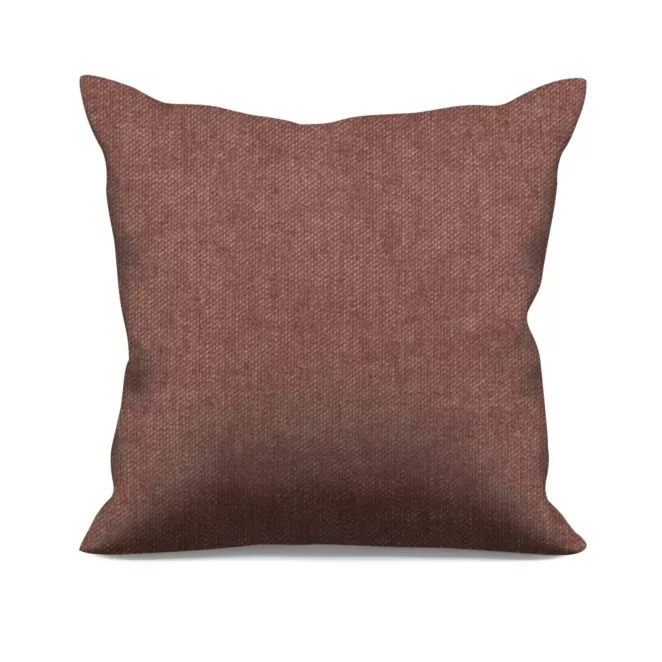 Poszewka szyta ceglasta miękka, szenilowa tkanina o wyraźnym splocie i delikatnym połysku