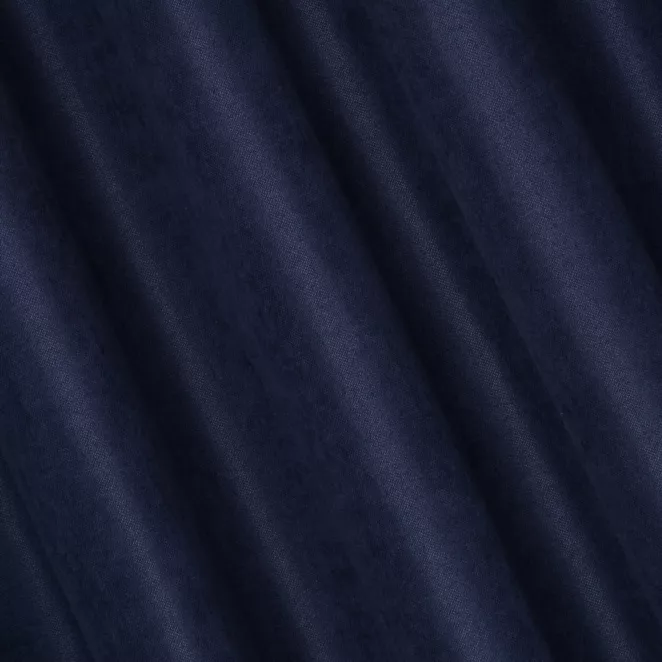 L56/12 Zasłona szyta na taśmie 5 cm ADESSA granatowa z miękkiej tkaniny o welurowej strukturze