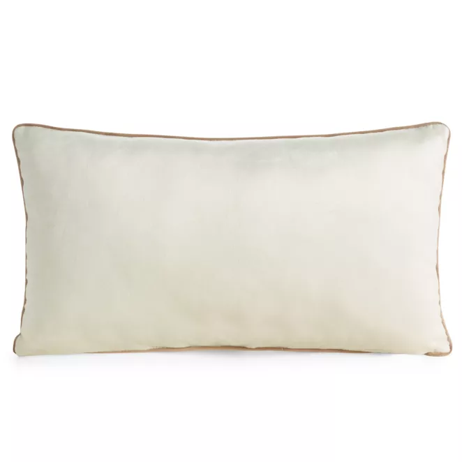 Poduszka 30 x 50 cm welwetowa kremowa z kontrastującą lamówką GAJA 3