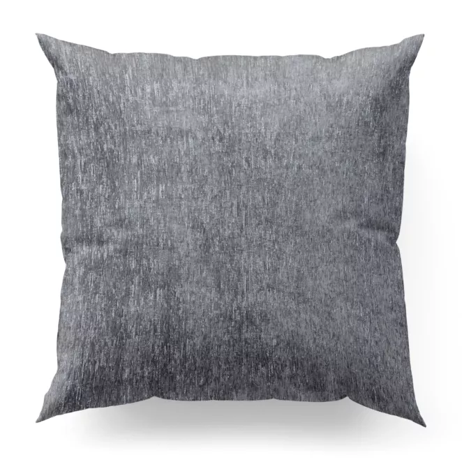 Poszewka szyta grafitowo srebrna z miękkiej, szenilowej tkaniny w prążki Italissima Eva Minge