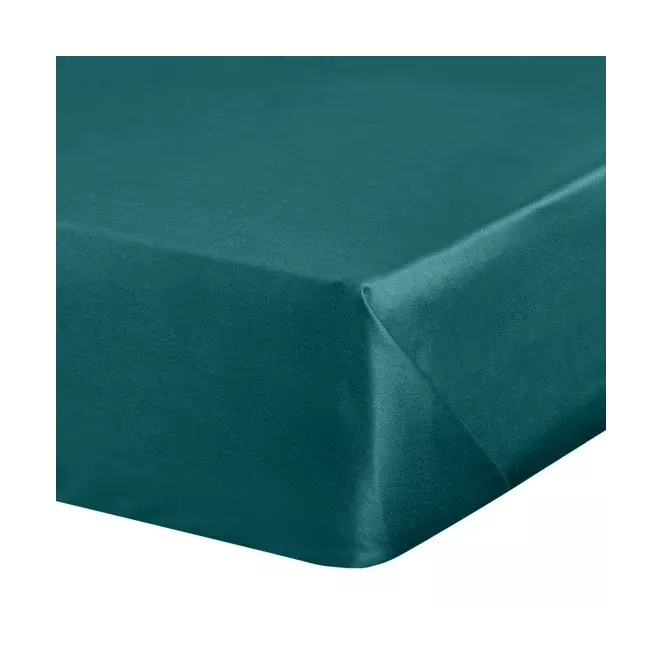 Prześcieradło bez gumki 180x210 cm z satyny bawełnianej kolor turkusowy 125 g/m2 DINA Diva Line