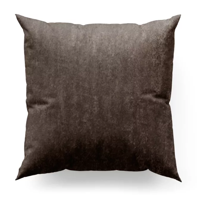 Poszewka szyta jasnobrązowa z miękkiej tkaniny welwetowej z efektem kreszowania