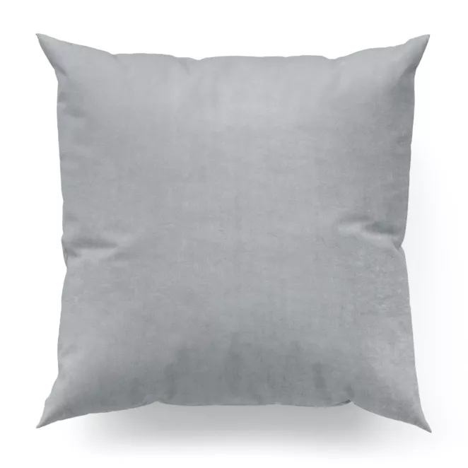 Poszewka szyta ITALIA srebrna z tkaniny welwetowej o delikatnym połysku