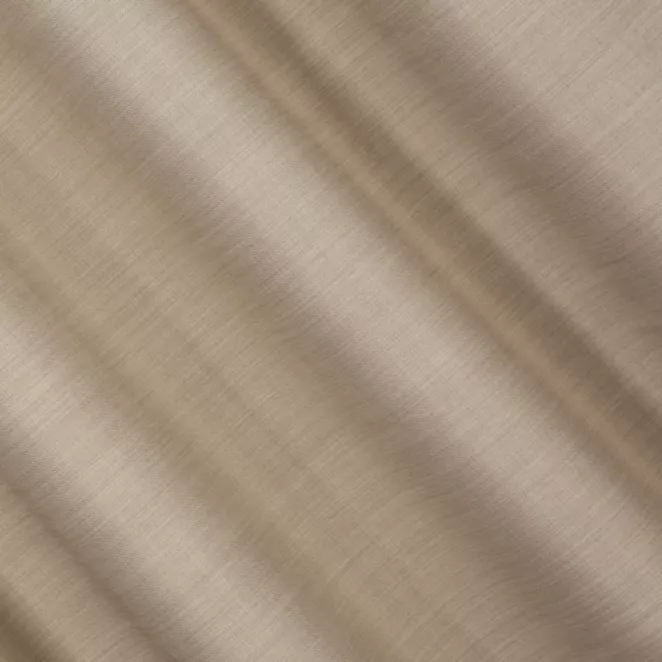 L156/6 Zasłona szyta na taśmie 5 cm ciemnobeżowa z miękkiej tkaniny o naturalnym splocie w stylu ekologicznym