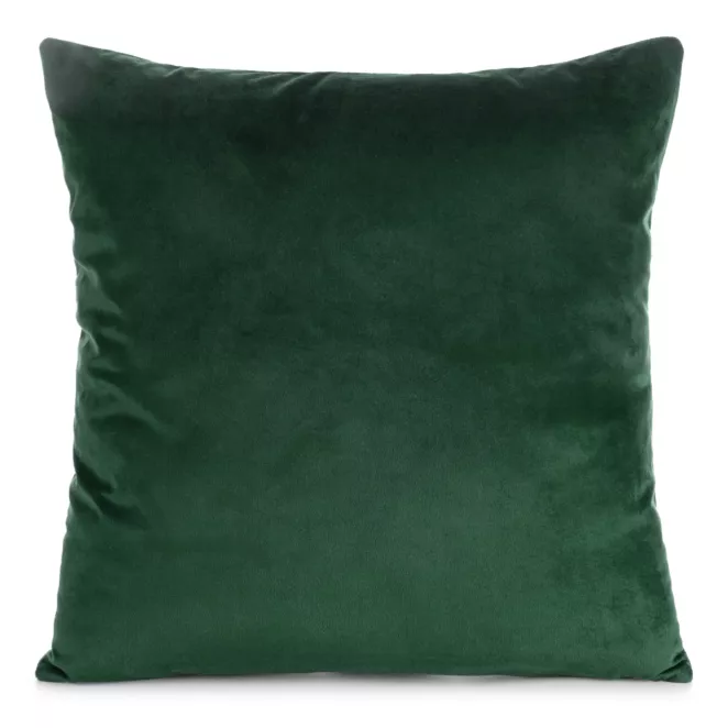 Poszewka na poduszkę 45x45 cm welwetowa, gładka ciemnozielona o delikatnym połysku GAJA 1