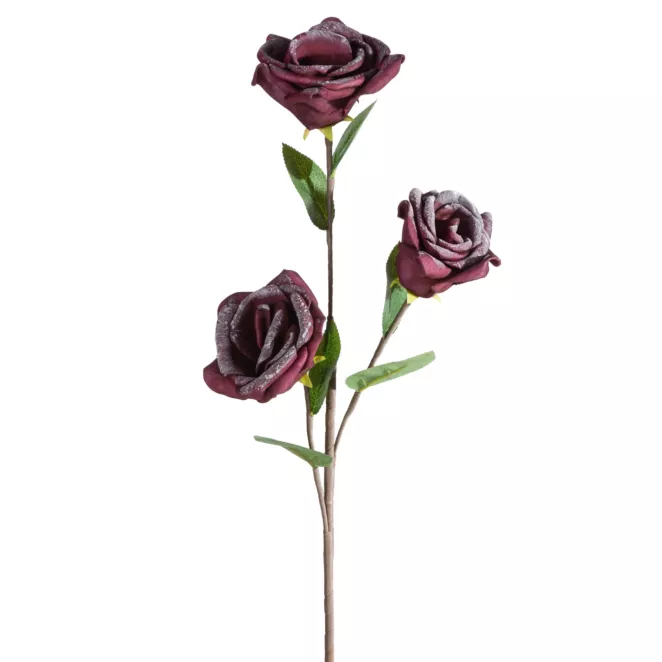 Kwiat sztuczny ciemnofioletowy z plastycznej pianki foamiran 50 cm