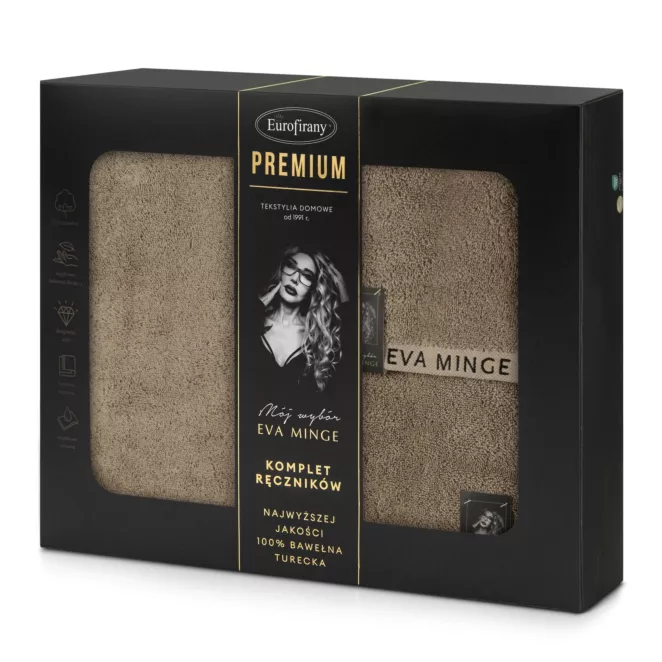 Zestaw ręczników bawełnianych na prezent 3 szt kolor beżowy 550 g/m2 VENUS Eva Minge