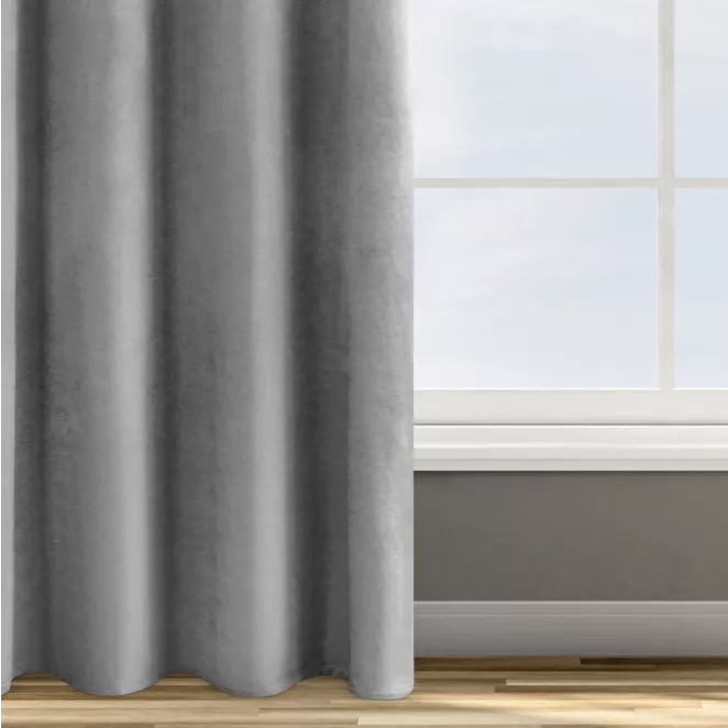Zasłona welwetowa srebrna 140x250 cm przelotka - ROSA - Design 91