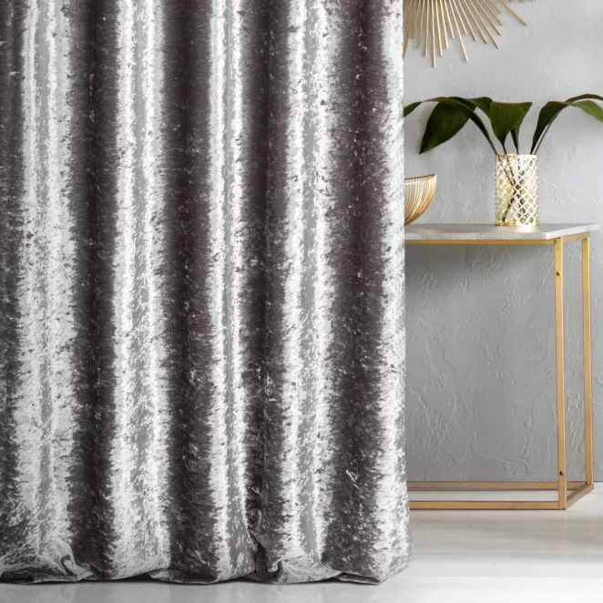 Tkanina zasłonowa, gruba, welwetowa, z połyskiem i efektem gniecenia