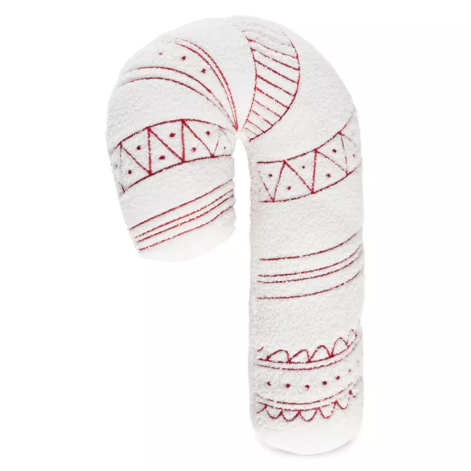 Poduszka świąteczna laska cukrowa 27x46 cm z tkaniny typu bukla biało, czerwona