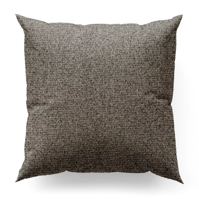 Poszewka szyta beżowo srebrzysta z melanżowej tkaniny o lekkim połysku