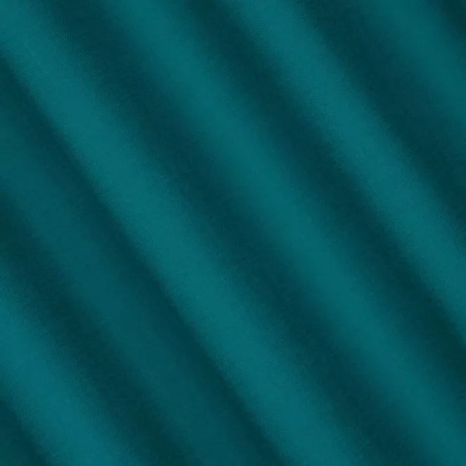 L130/9 Zasłona szyta na taśmie 5 cm turkusowa o naturalnym, gęstym splocie w stylu eko