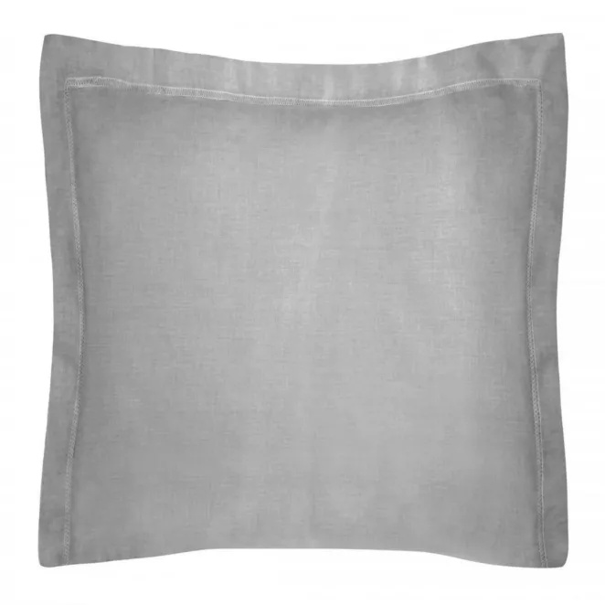 Poszewka na poduszkę 40x40 cm bawełniana stalowa z satynowym połyskiem i ozdobną kantą NOVA COLOUR