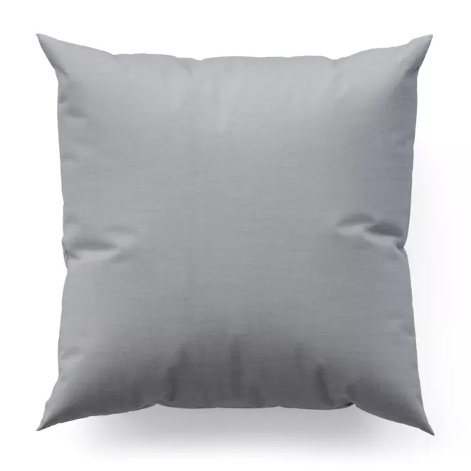 Poszewka szyta srebrna z miękkiej tkaniny o naturalnym splocie w stylu ekologicznym