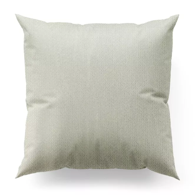 Poszewka szyta kremowo złota z miękkiej tkaniny welwetowej z drobnym błyszczącym nadrukiem