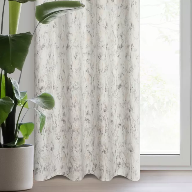 Zasłona welwetowa kremowo, złota z efektem błyszczącej przecierki 140x250 cm na przelotka - KORNELIA