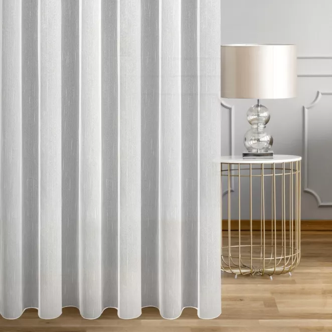 Firana szyta na taśmie 5 cm kremowa foto-katalityczna tkanina, oczyszczająca powietrze z substancji szkodliwych