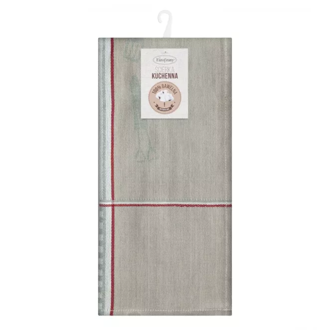 Ściereczka kuchenna 50x70 cm bawełniana kolor popielaty zdobiona kratką 200 g/m2 MASTER