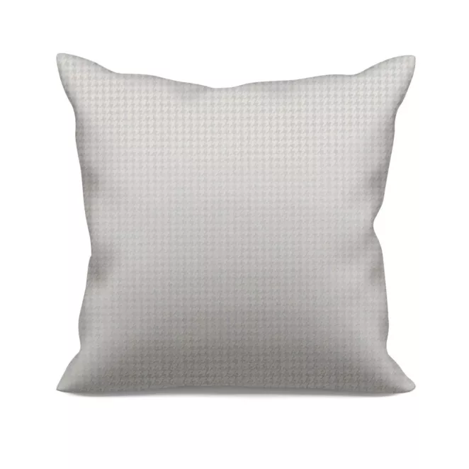 Poszewka szyta kremowa tkanina welwetowa z błyszczącym, metalicznym nadrukiem drobnej pepitki