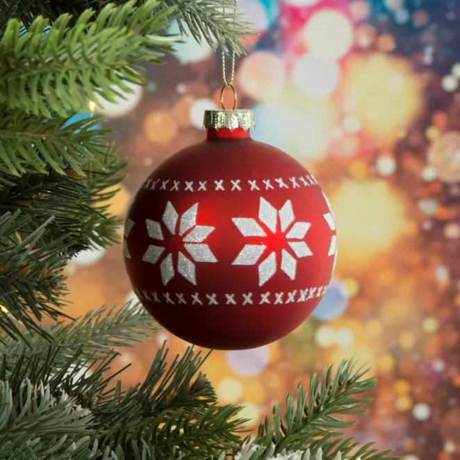 Bombka szklana ręcznie zrobiona motywem w stylu skandynawskim