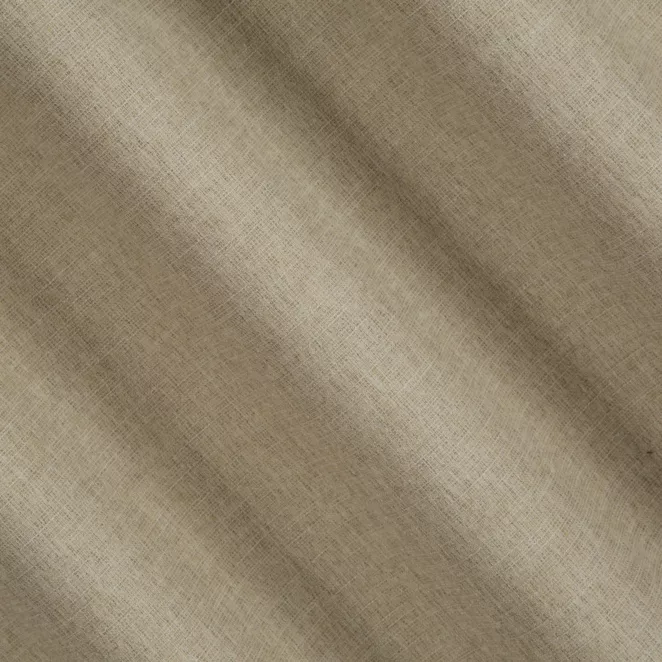 H188/6 Zasłona szyta na taśmie 5 cm GEONOA ciemnokremowa z miękkiej tkaniny o naturalnym charakterze z widocznym ozdobnym splotem