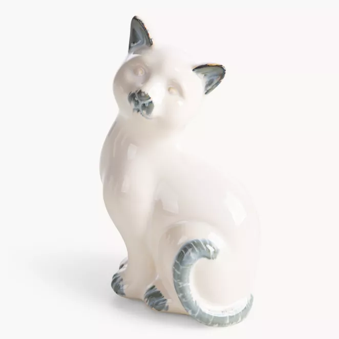 Figurka dekoracyjna kot kremowa 11x9x19 cm AVANI