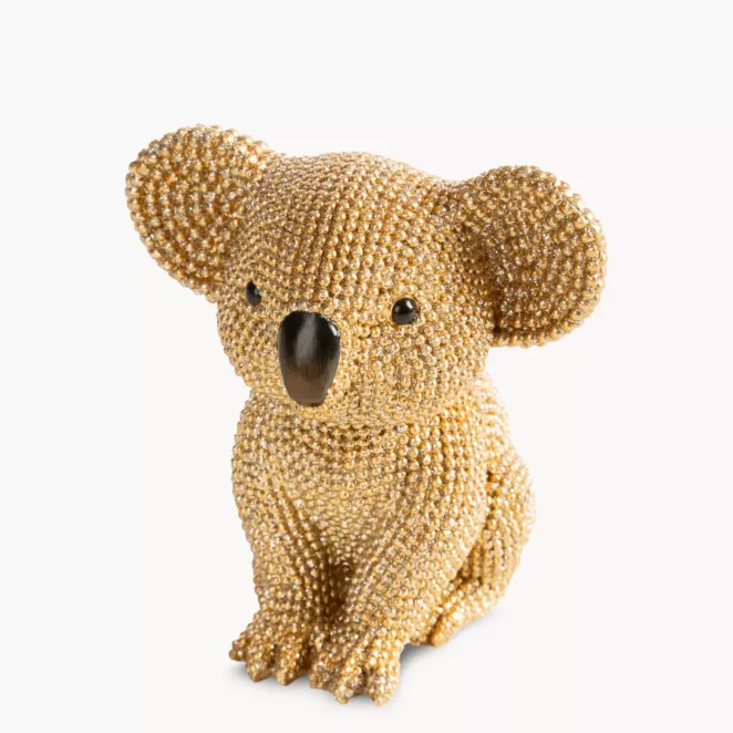 Figurka złota Koala o drobnym strukturalnym wzorze 8x8x10 cm ELDO 2