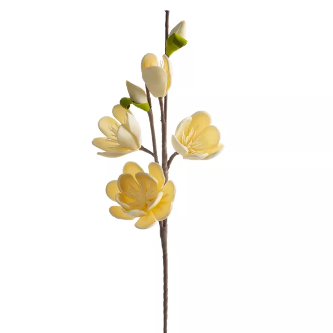 Kwiat sztuczny kremowy z plastycznej pianki foamiran 69 cm