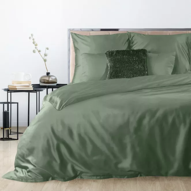 Pościel 140x200 cm komplet 2 częściowy bawełniany kolor szałwiowy Nova 3