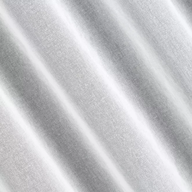 L182/6 Firana szyta na taśmie 5 cm biała z matowej cienkiej etaminy, wykończona obciążnikiem