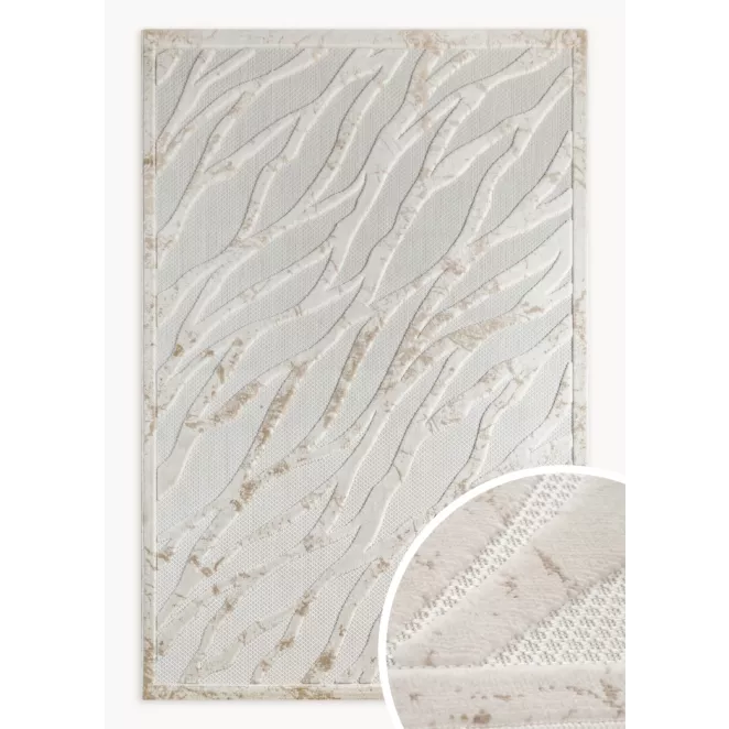 Dywan 60x100 cm kremowo, strukturalny o praktycznym, naturalnym wykończeniu VENUS 1