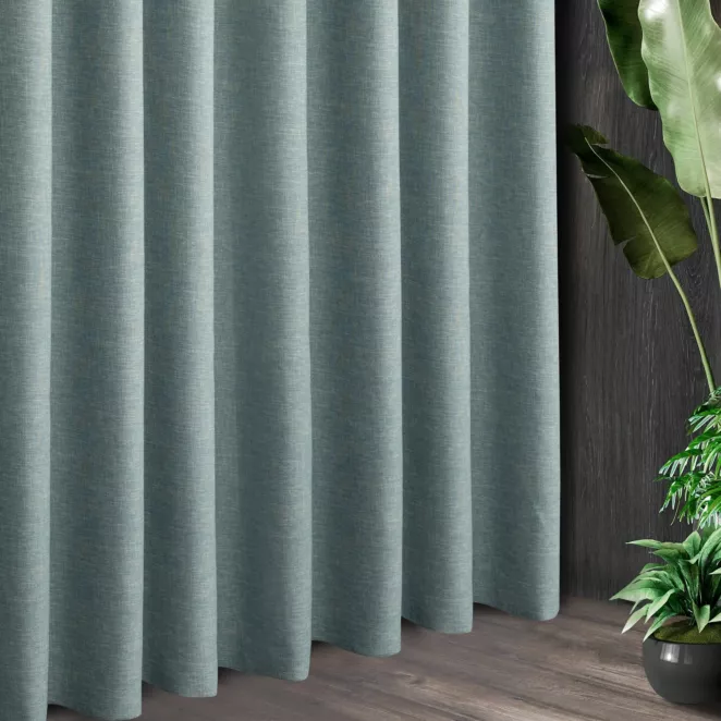 Tkanina zasłonowa zaciemniająca typu blackout, z ozdobnym splotem, z efektem melanżu