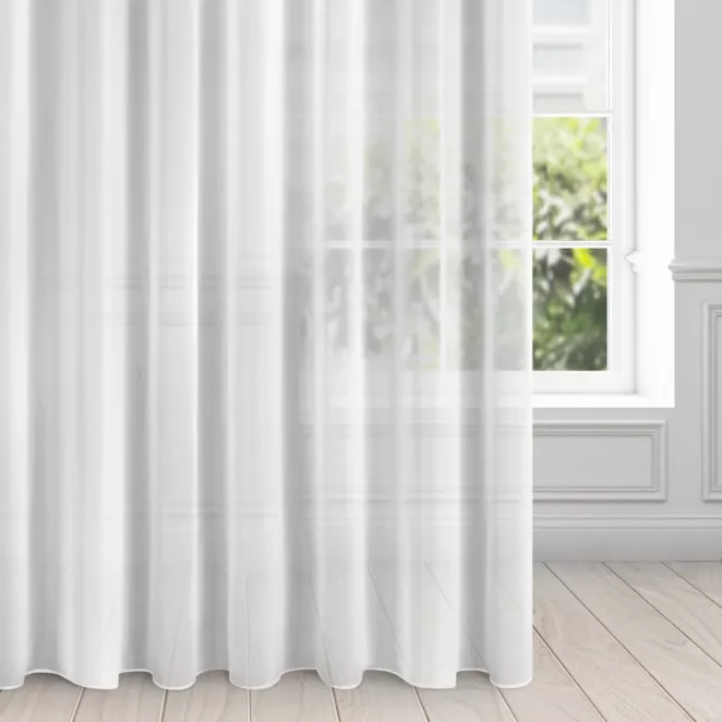 Firana biała z gładkiej matowej tkaniny szyfonowej 350x250 cm przelotka DALIA