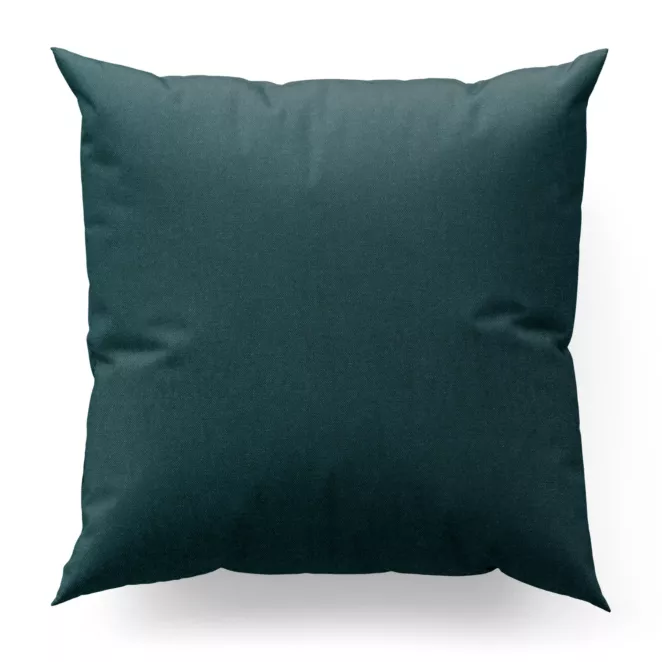 Poszewka szyta ciemnoturkusowa z miękkiej tkaniny o welurowej strukturze