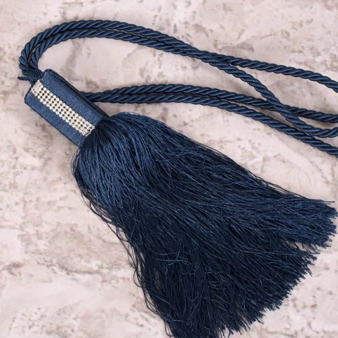 Dekoracyjny sznur do zasłon OLIVIA upinacz z chwostem zdobiony kryształkami