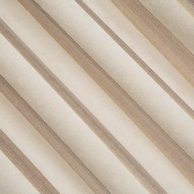 E135/4 Zasłona szyta na taśmie 5 cm złota z szenilowej tkaniny w klasyczne pionowe pasy przetykane błyszczącą nicią